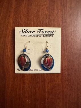 Silver Forest Hot Air Balloons Earrings